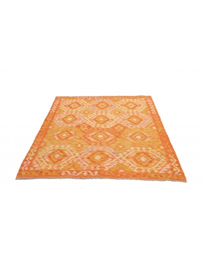 Tappeto Kilim Afghanistan marrone arancione 134x178
