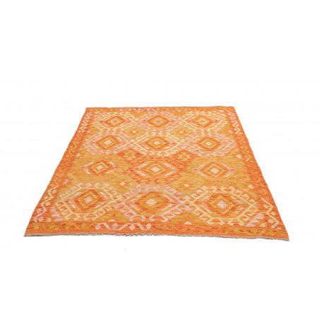 Tappeto Kilim Afghanistan marrone arancione 134x178