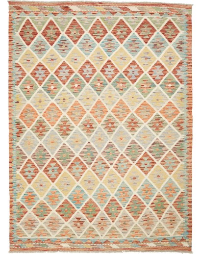 Tappeto Kilim Afghanistan marrone giallo 160x212