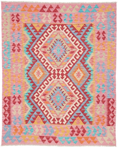 Tappeto Kilim Afghanistan marrone blu 134x167