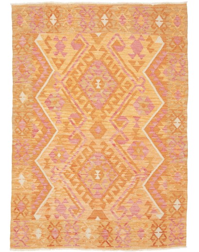 Tappeto Kilim Afghanistan arancione giallo 127x176