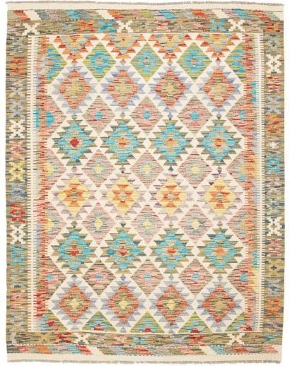 Tappeto Kilim Afghanistan beige marrone 155x194