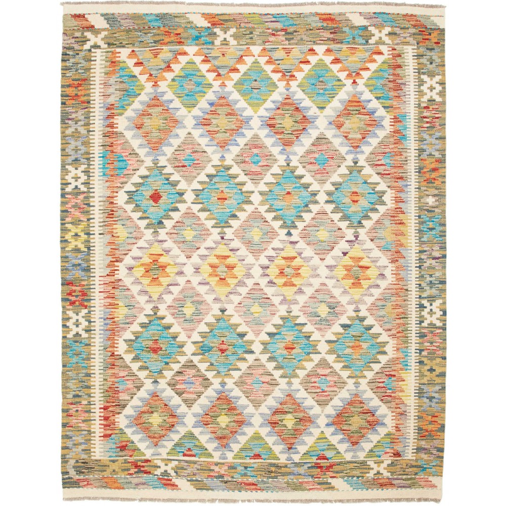 Tappeto Kilim Afghanistan beige marrone 155x194
