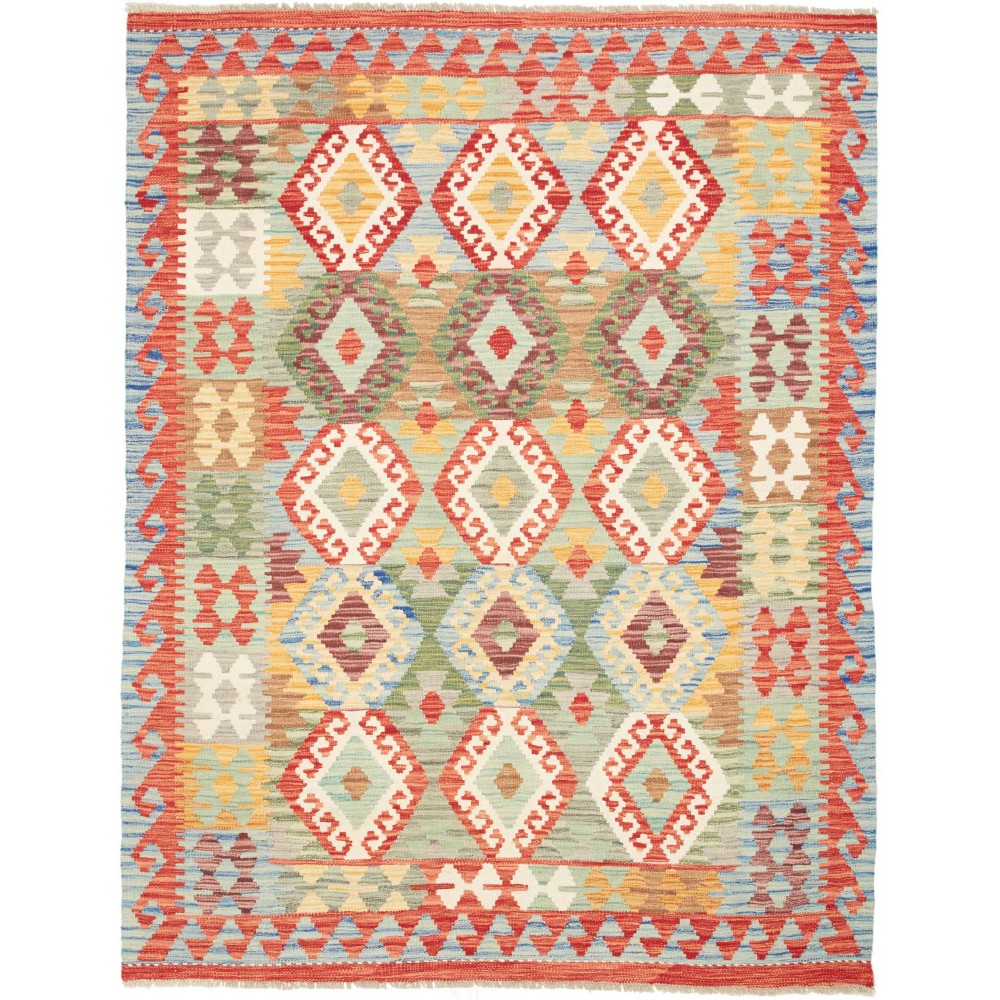Tappeto Kilim Afghanistan marrone bianco 154x198