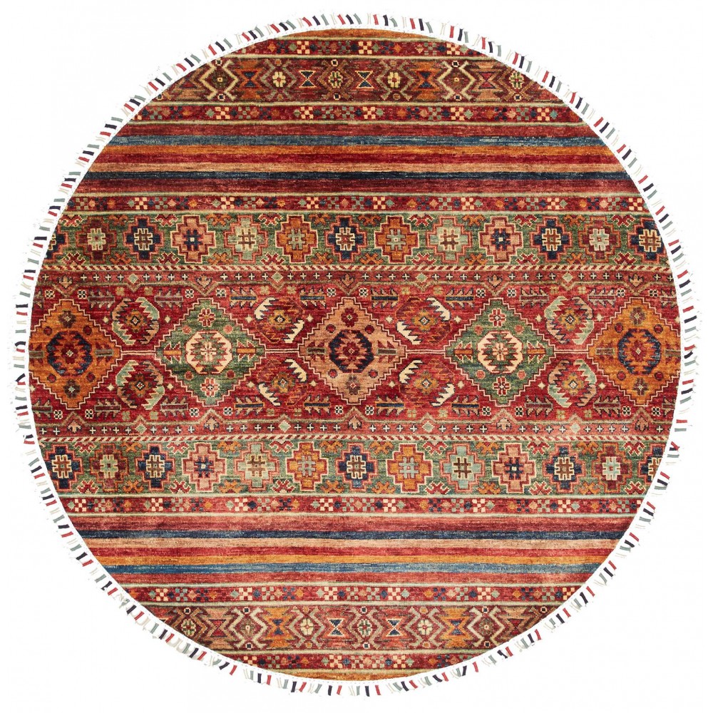 Tappeto Samarkand Pakistan marrone giallo 143x143