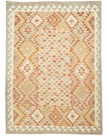 Tappeto Kilim Afghanistan marrone giallo 146x201
