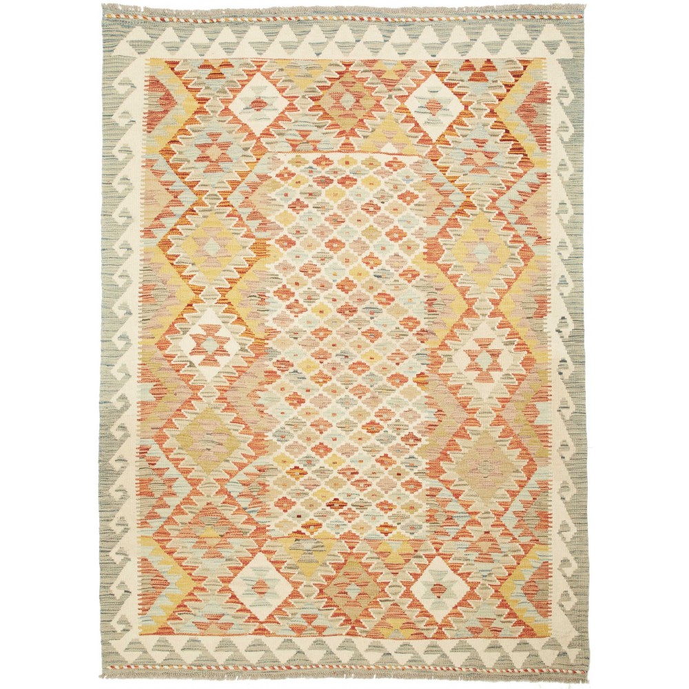 Tappeto Kilim Afghanistan marrone giallo 146x201