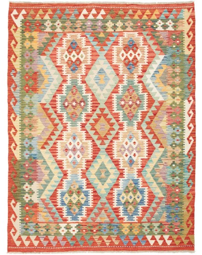 Tappeto Kilim Afghanistan marrone bianco 148x197