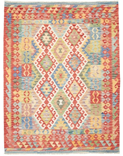 Tappeto Kilim Afghanistan marrone giallo 154x199