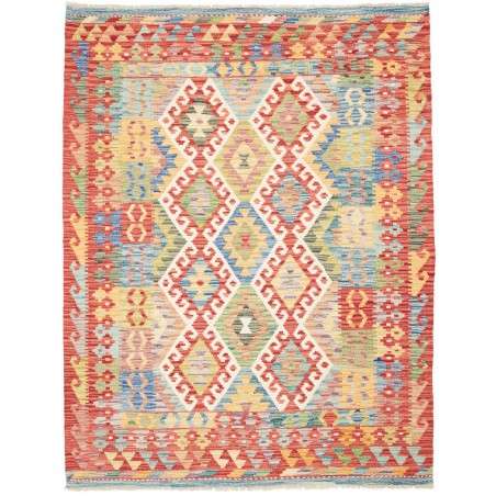 Tappeto Kilim Afghanistan marrone giallo 154x199