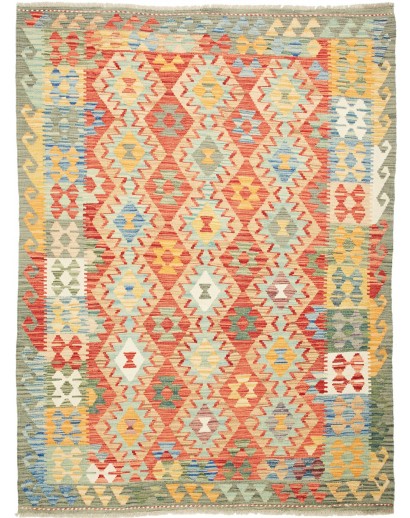Tappeto Kilim Afghanistan marrone giallo 149x201