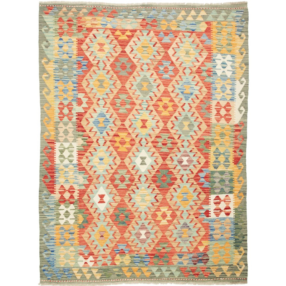 Tappeto Kilim Afghanistan marrone giallo 149x201