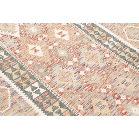 Tappeto Kilim Afghanistan bianco giallo 136x206