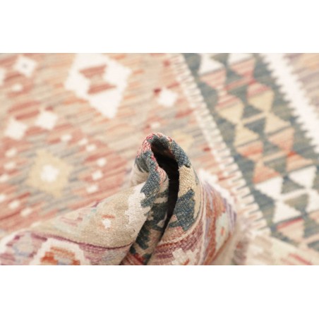 Tappeto Kilim Afghanistan bianco giallo 136x206