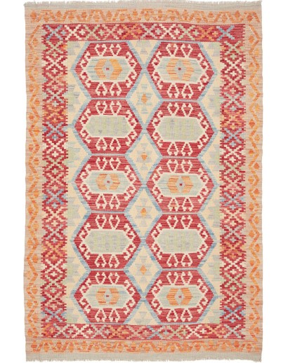 Tappeto Kilim Afghanistan marrone giallo 127x189