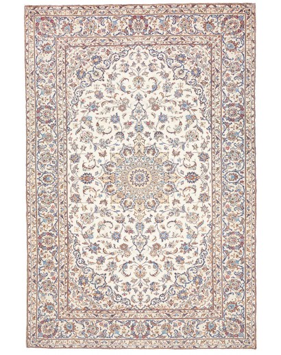 Tappeto Kashan Persia bianco azzurro 202x295