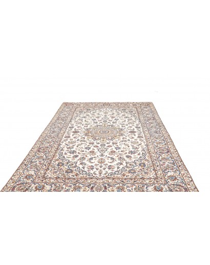 Tappeto Kashan Persia bianco azzurro 202x295