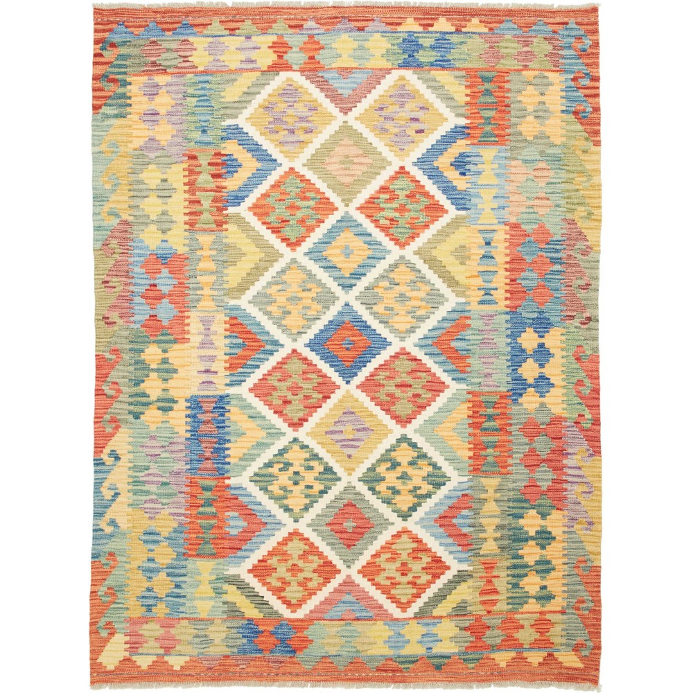 Tappeto Kilim Afghanistan marrone azzurro 151x200