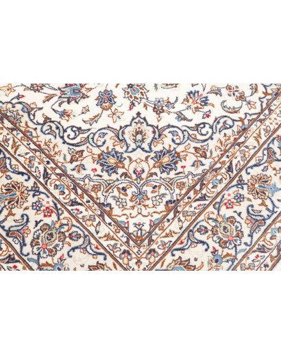 Tappeto Kashan Persia bianco azzurro 202x295