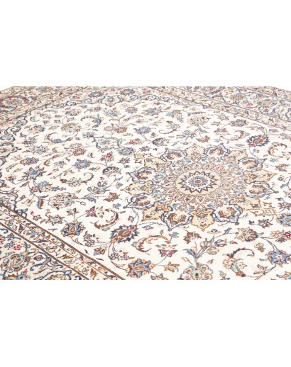 Tappeto Kashan Persia bianco azzurro 202x295
