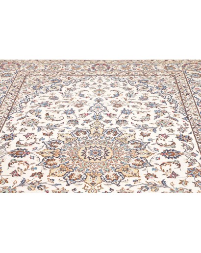 Tappeto Kashan Persia bianco azzurro 202x295