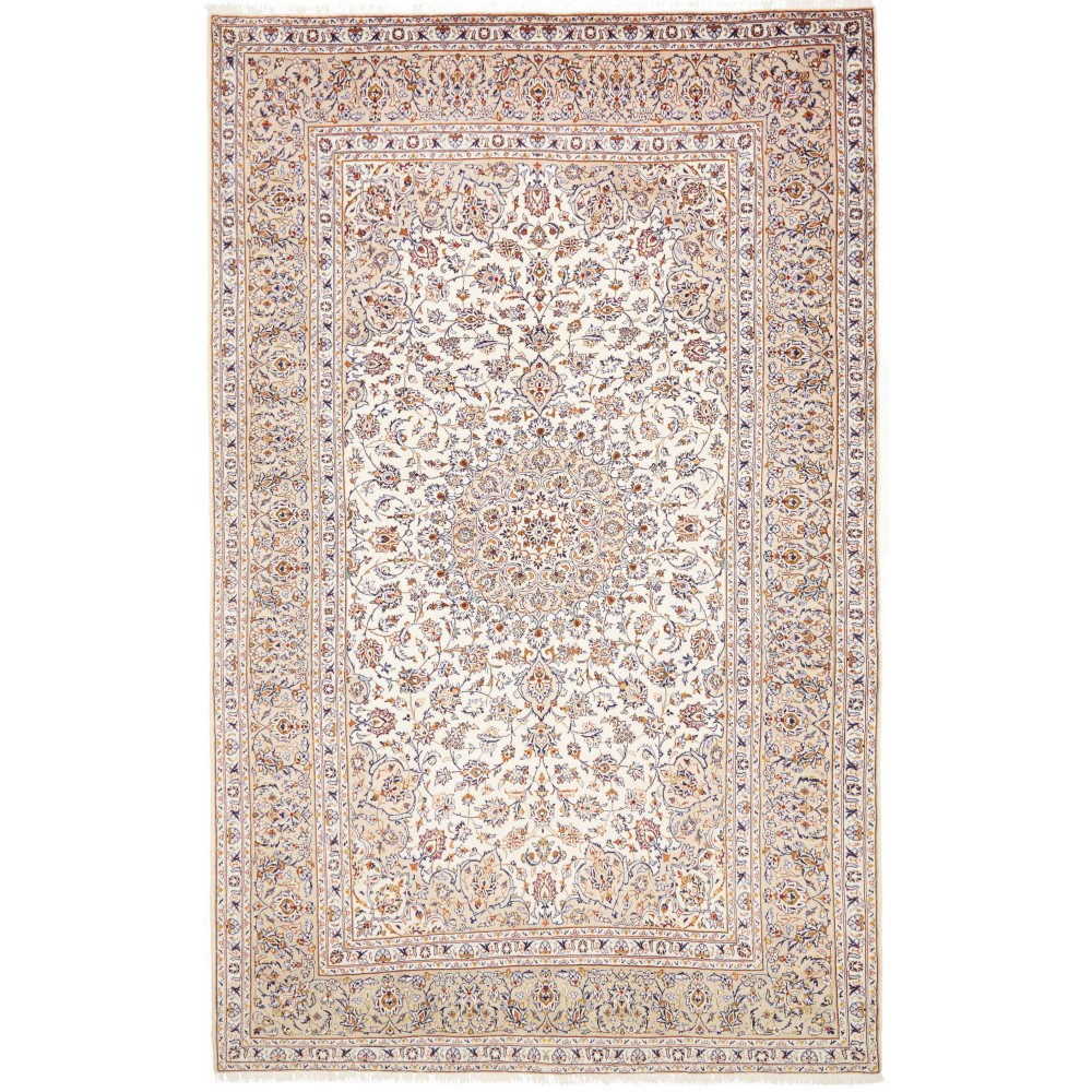 Tappeto Kashan Persia bianco marrone 205x325