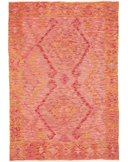 Tappeto Kilim Afghanistan arancione marrone 124x184