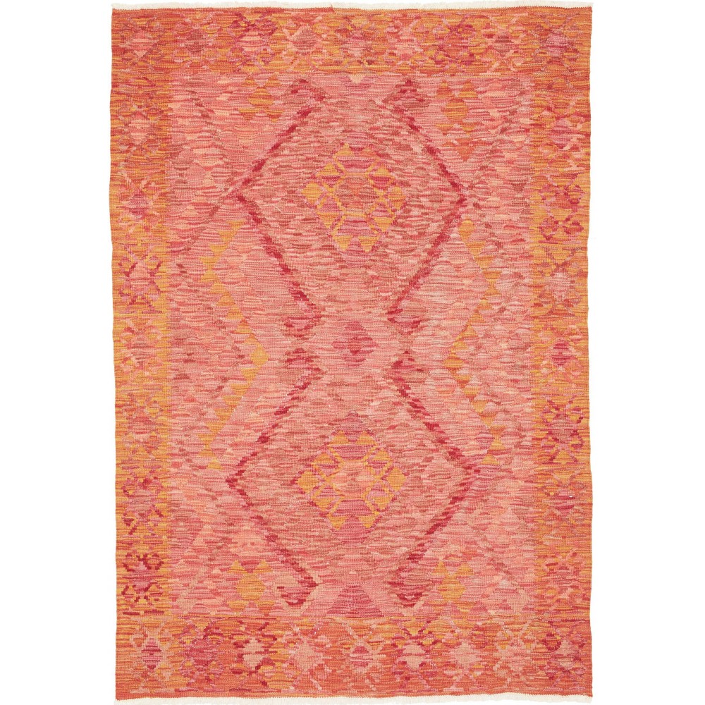 Tappeto Kilim Afghanistan arancione marrone 124x184