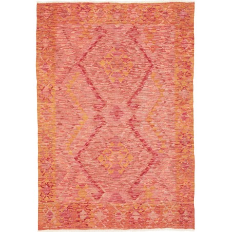 Tappeto Kilim Afghanistan arancione marrone 124x184