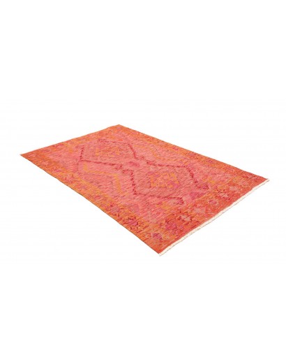 Tappeto Kilim Afghanistan arancione marrone 124x184