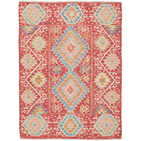 Tappeto Kilim Afghanistan marrone rosso 131x173