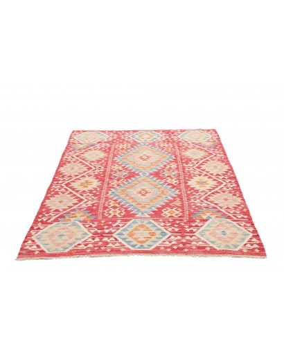 Tappeto Kilim Afghanistan marrone rosso 131x173