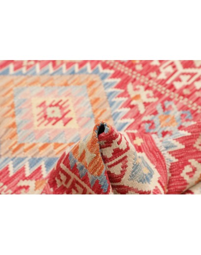 Tappeto Kilim Afghanistan marrone rosso 131x173
