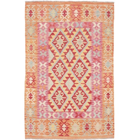 Tappeto Kilim Afghanistan marrone giallo 102x156