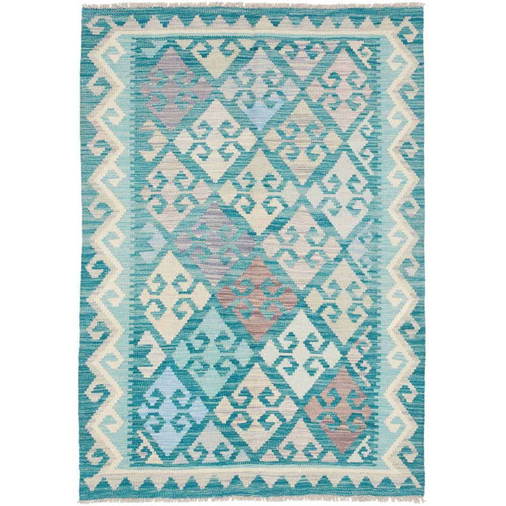 Tappeto Kilim Afghanistan beige blu 102x149