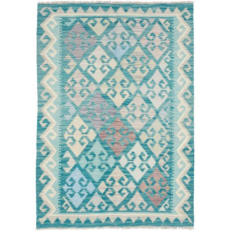 Tappeto Kilim Afghanistan beige blu 102x149