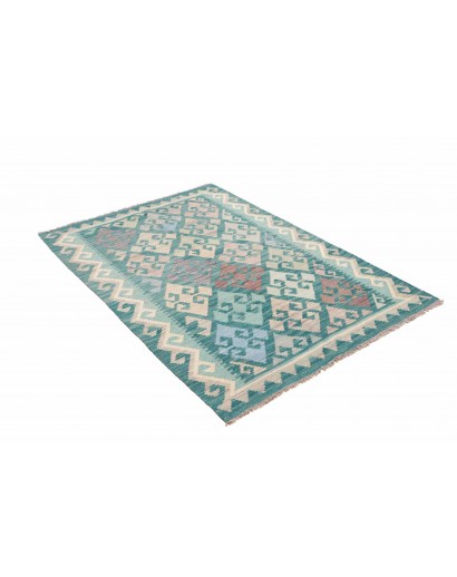 Tappeto Kilim Afghanistan beige blu 102x149