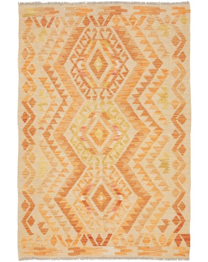Tappeto Kilim Afghanistan marrone arancione 98x147