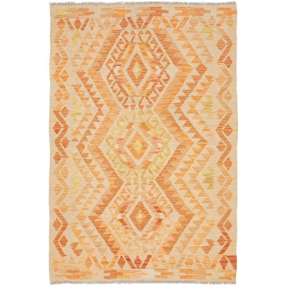 Tappeto Kilim Afghanistan marrone arancione 98x147