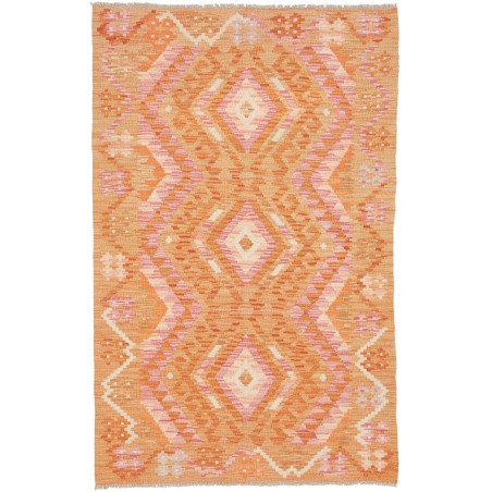 Tappeto Kilim Afghanistan arancione rosso 97x154