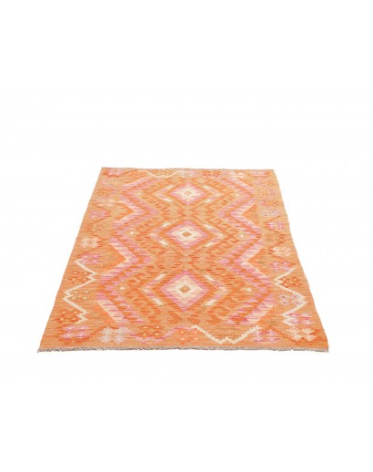 Tappeto Kilim Afghanistan arancione rosso 97x154