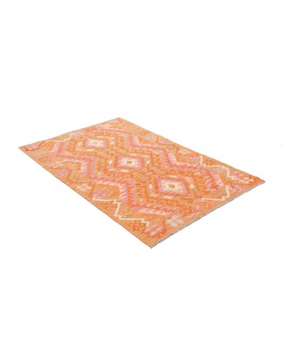 Tappeto Kilim Afghanistan arancione rosso 97x154