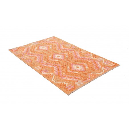 Tappeto Kilim Afghanistan arancione rosso 97x154