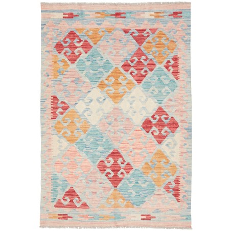Tappeto Kilim Afghanistan beige rosso 101x149