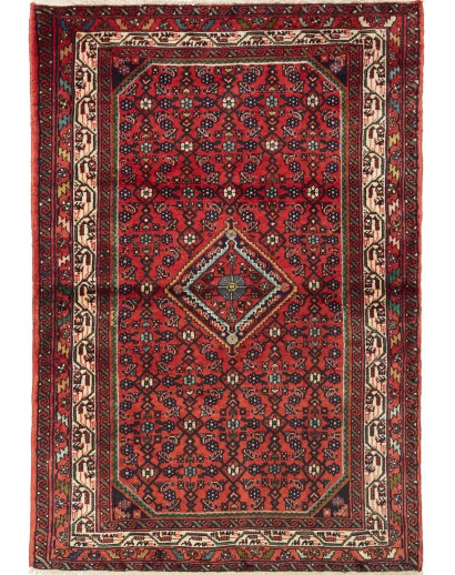 Tappeto Hamadan Persia grigio marrone 98x143