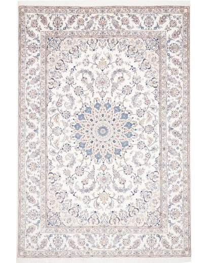 Tappeto Kashan Persia bianco azzurro 197x300