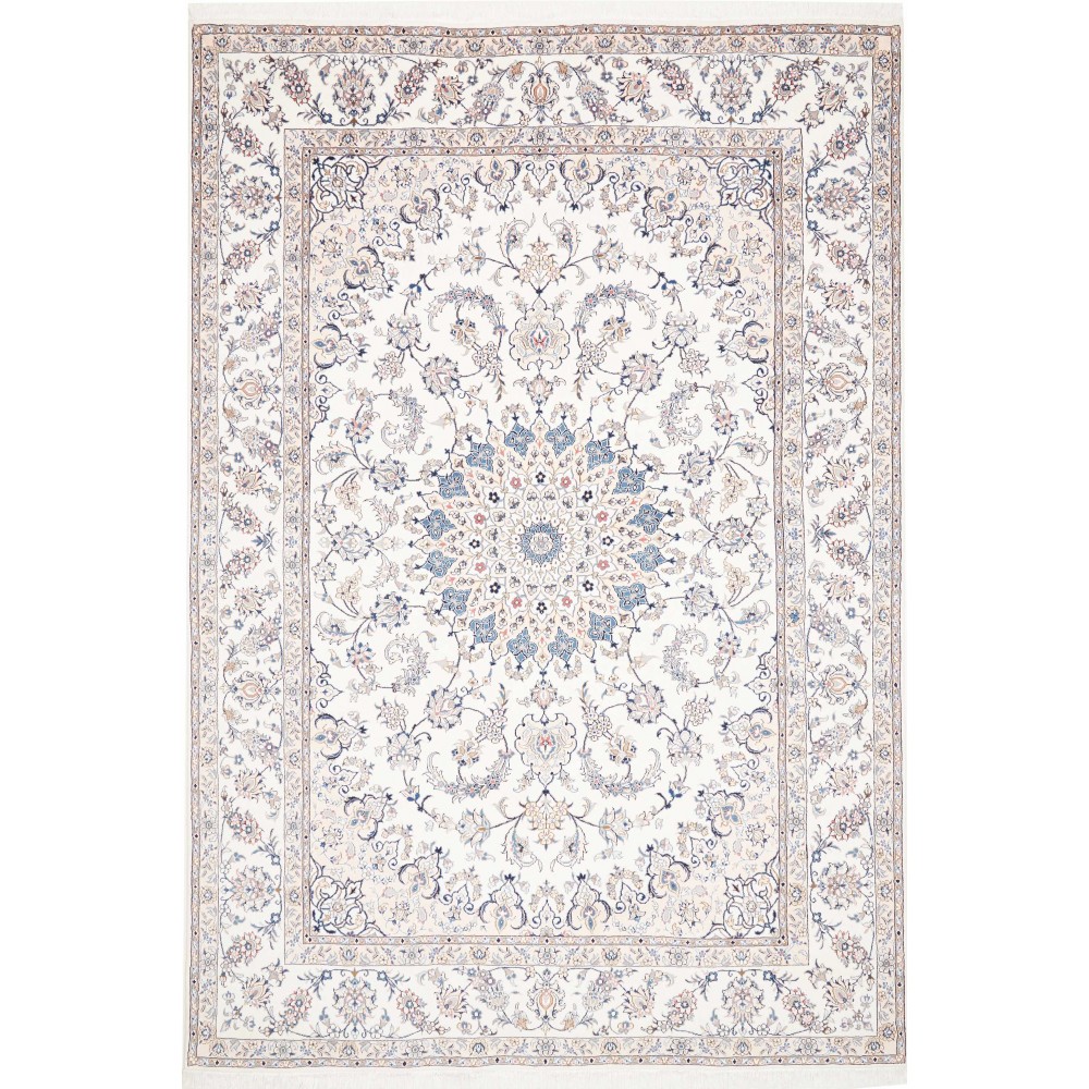 Tappeto Kashan Persia bianco azzurro 197x300