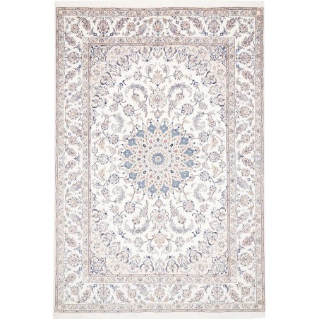 Tappeto Kashan Persia bianco azzurro 197x300