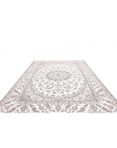 Tappeto Kashan Persia bianco azzurro 197x300