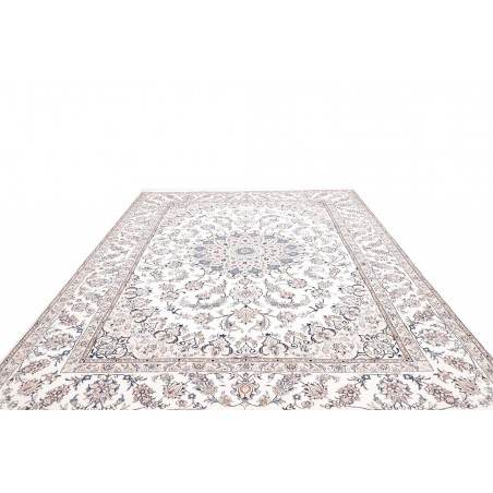 Tappeto Kashan Persia bianco azzurro 197x300